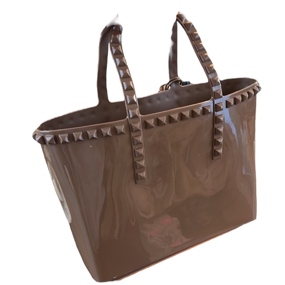 Carmen Sol jelly studded bag in chocolate brown - Picture 3 of 4